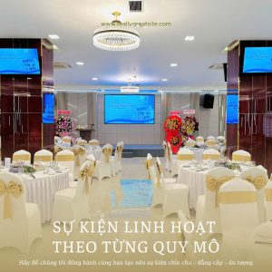 Không gian hội trường tổ chức sự kiện linh hoạt theo từng quy mô tại khách sạn Mai Vy Tây Ninh.